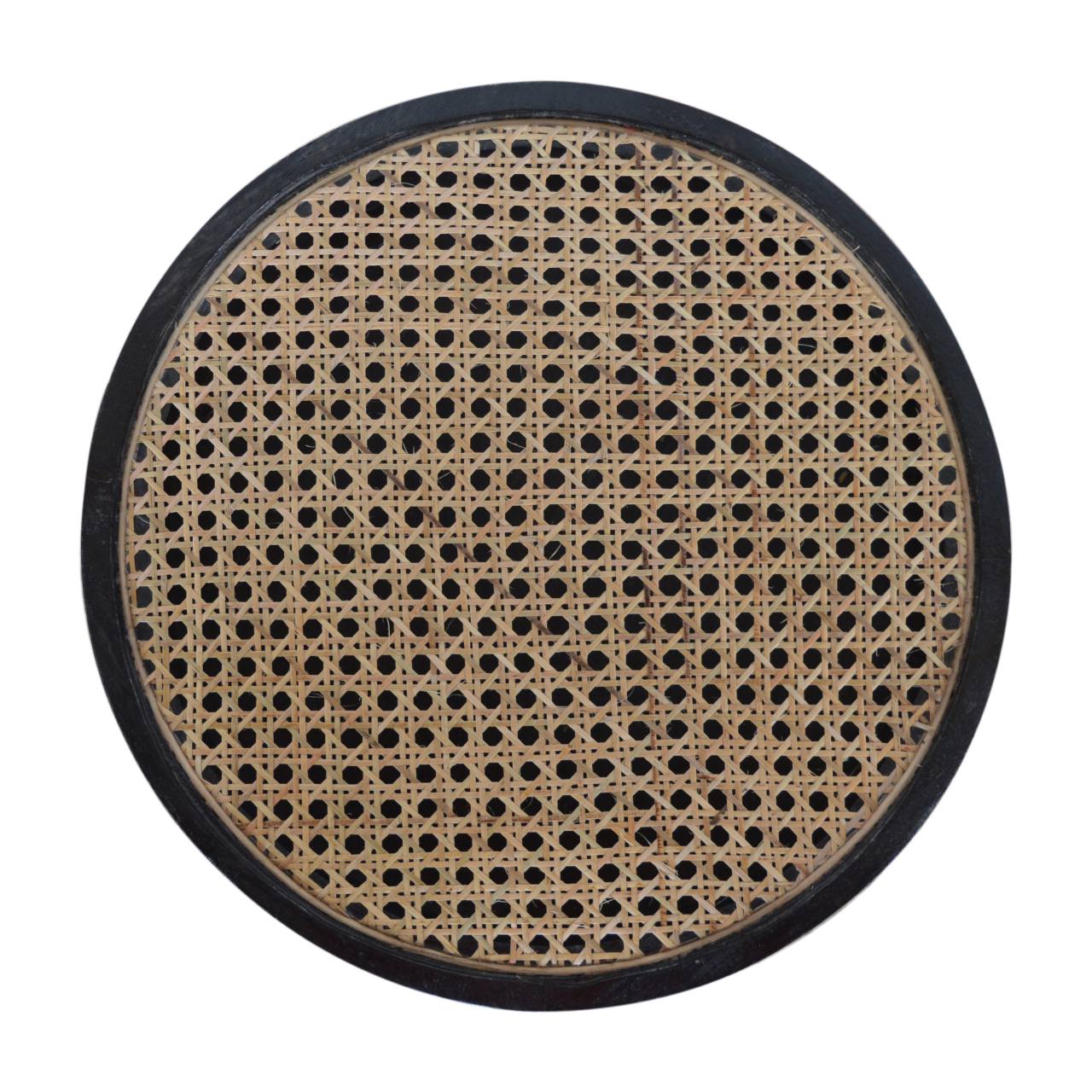 Table d'appoint Carbon noir rotin