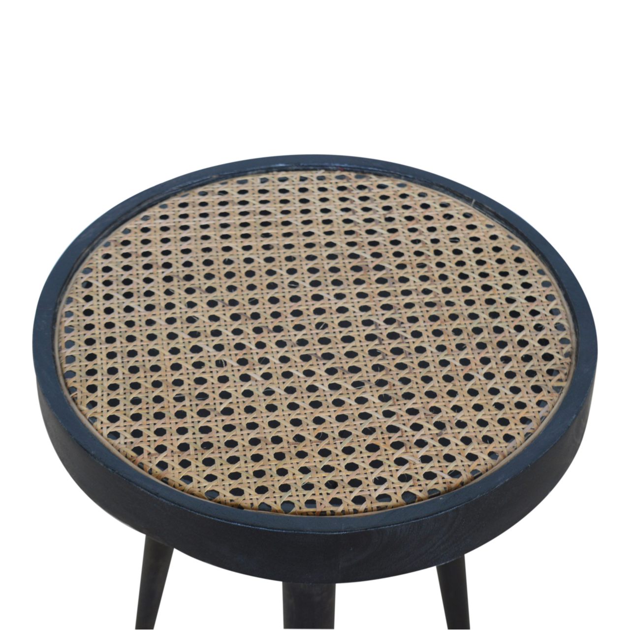 Table d'appoint Carbon noir rotin