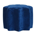 Repose-pieds bleu velours Star