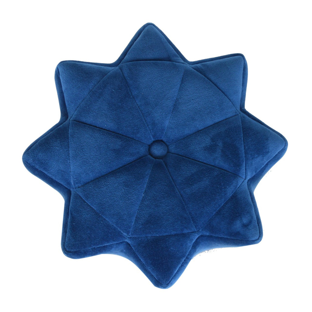 Repose-pieds bleu velours Star