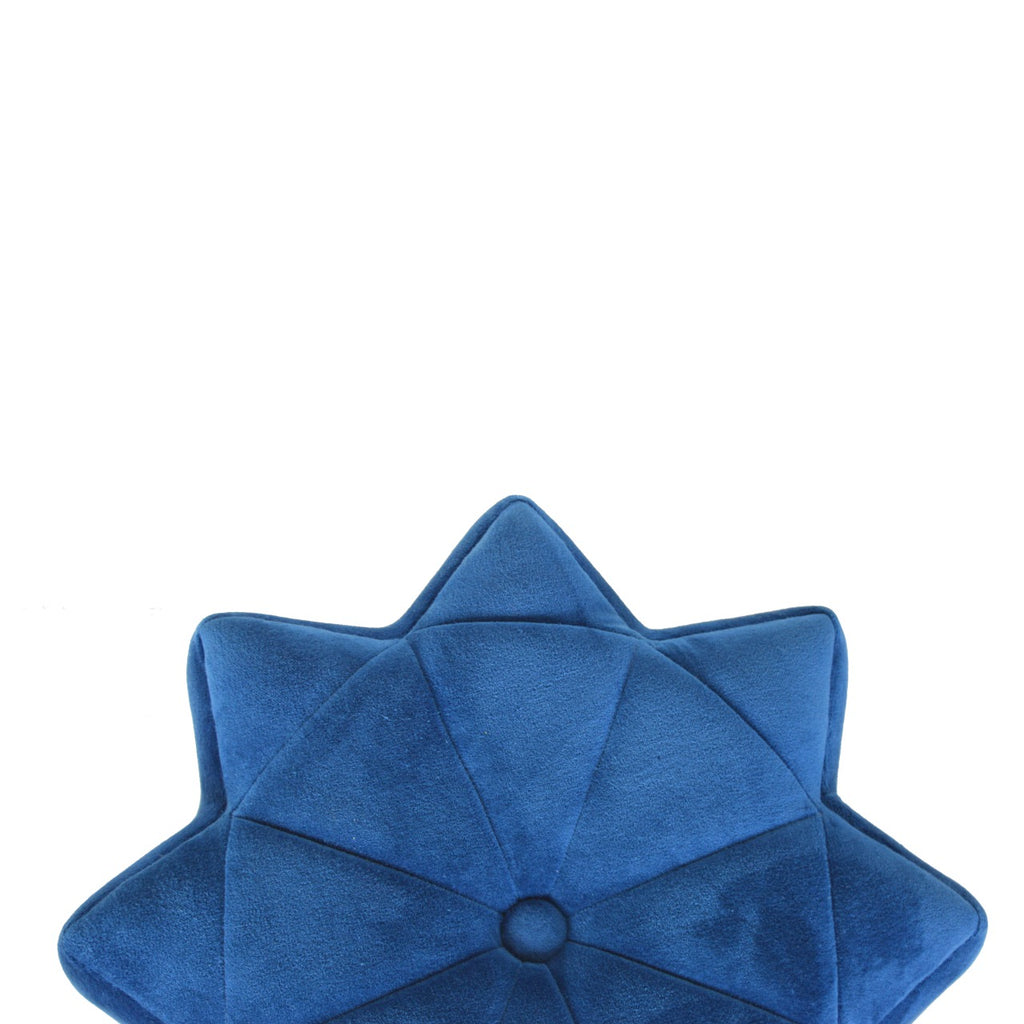 Repose-pieds bleu velours Star