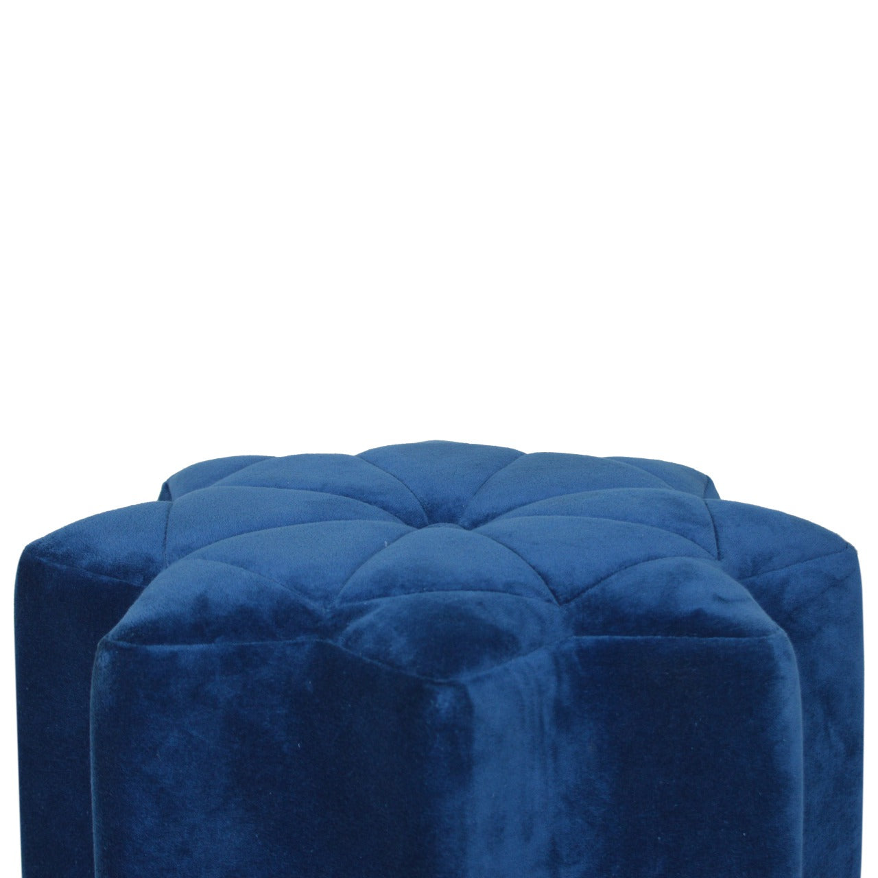Repose-pieds bleu velours Star