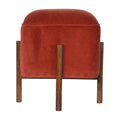 Repose-pieds Brick velours massif bois