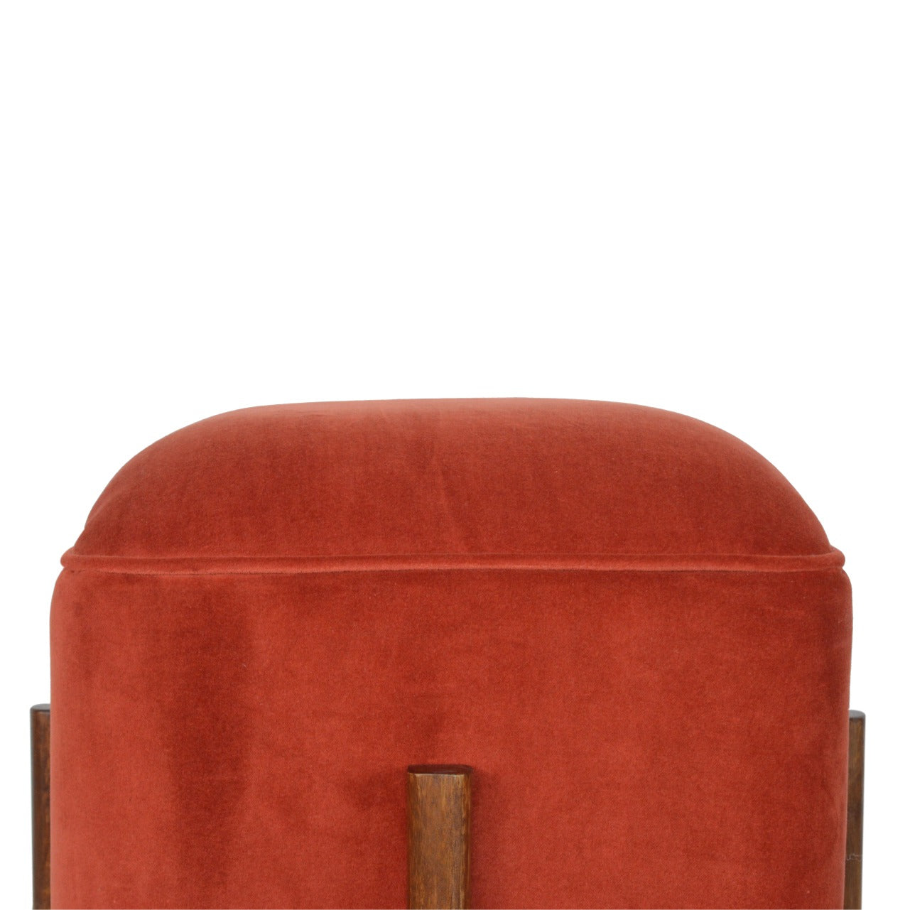 Repose-pieds Brick velours massif bois