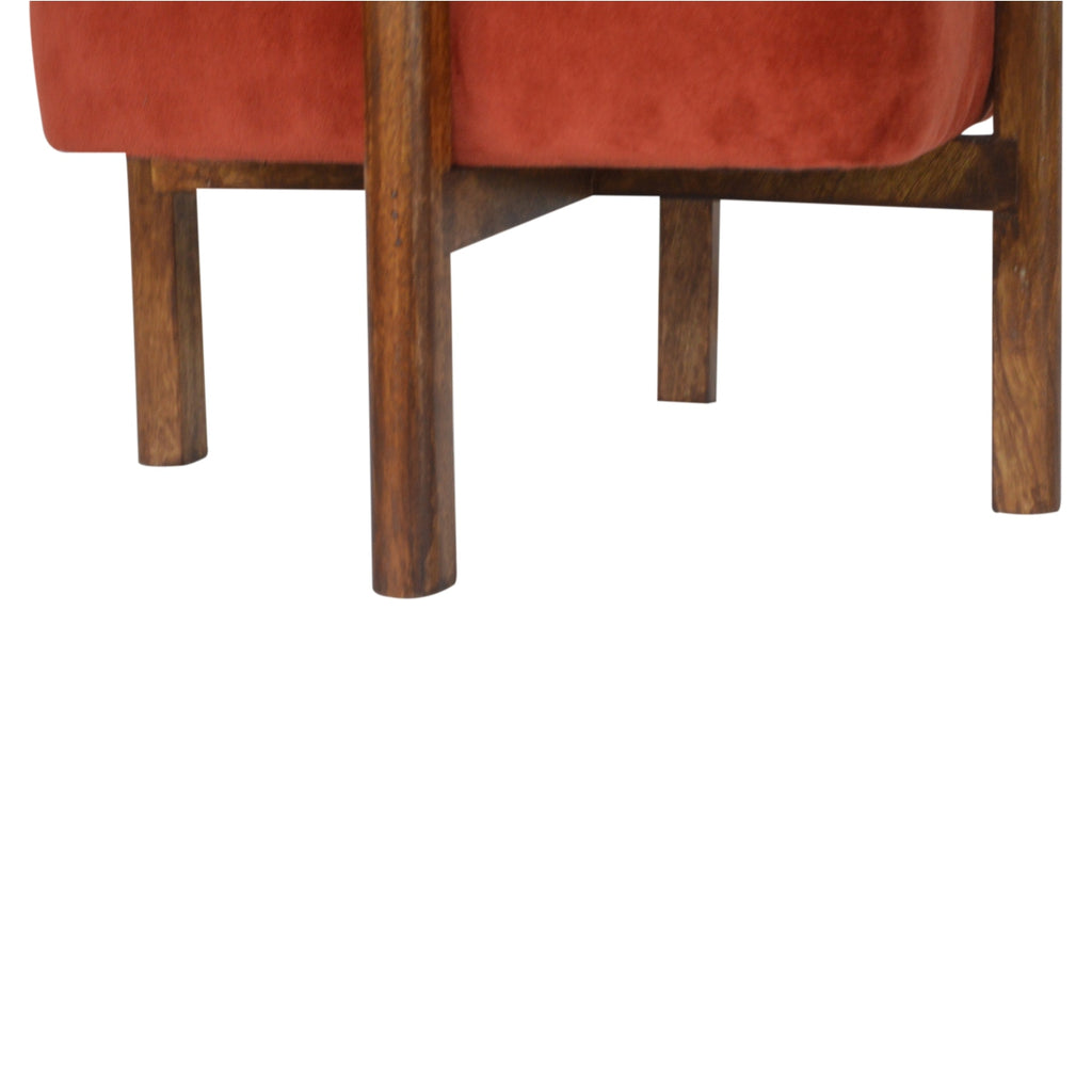 Repose-pieds Brick velours massif bois