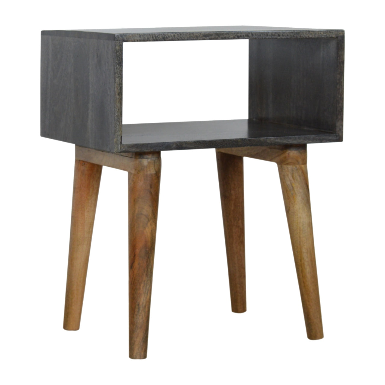 Table de chevet Carbon noir ouvert