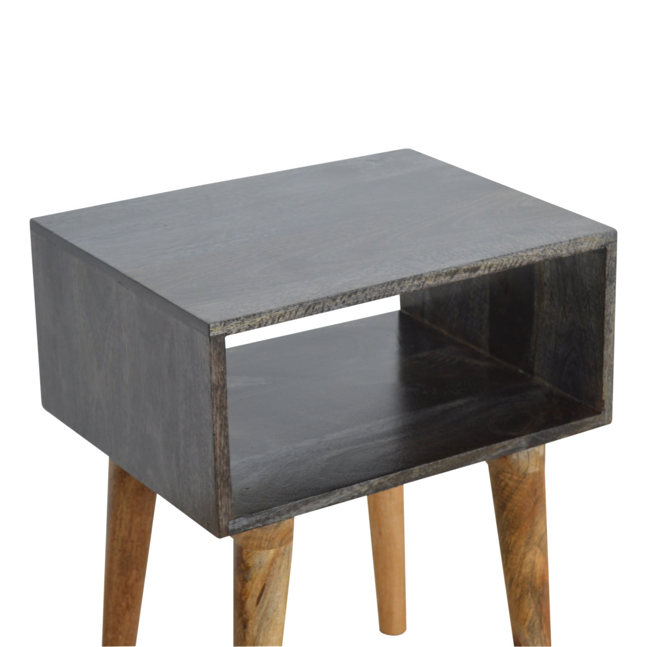 Table de chevet Carbon noir ouvert