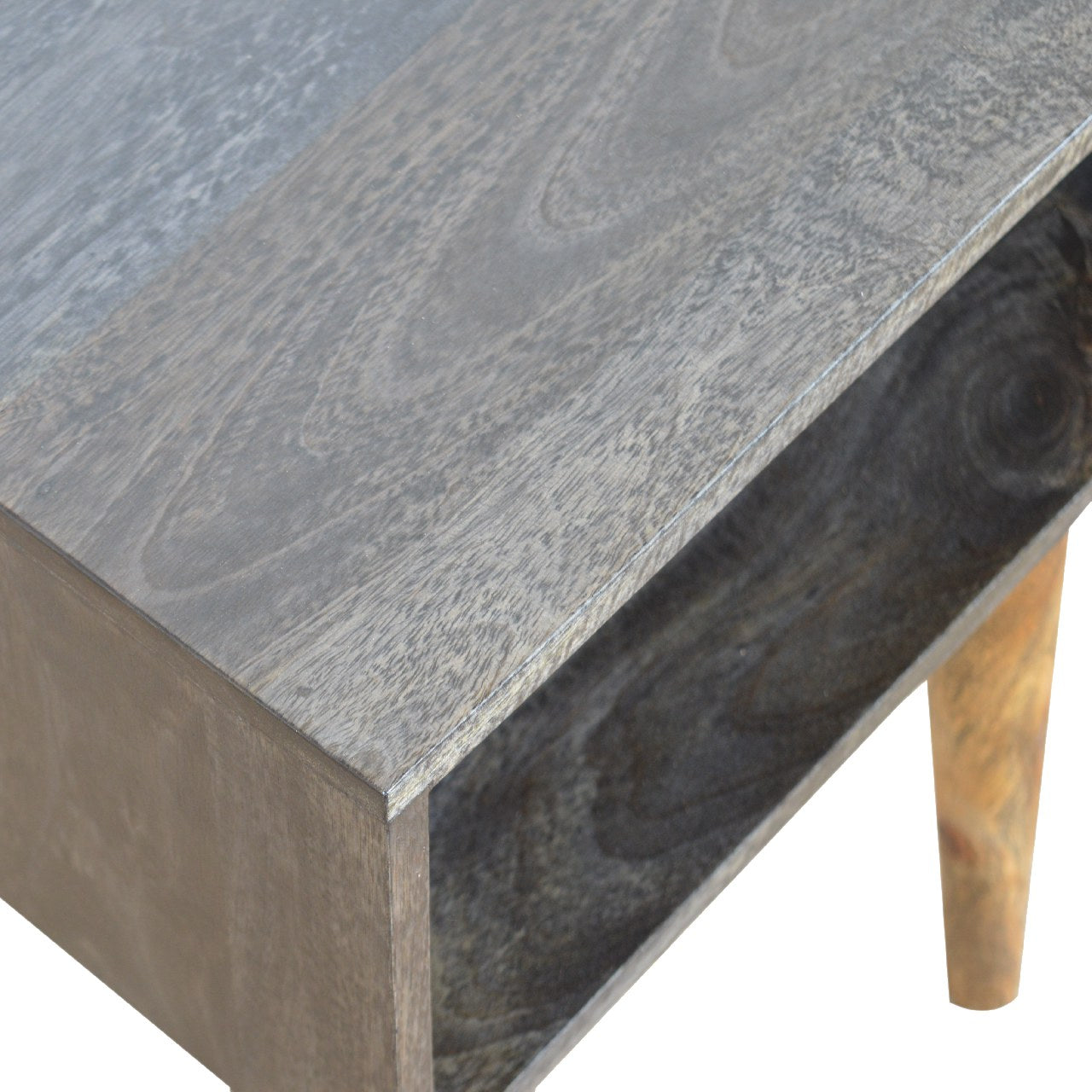 Table de chevet Carbon noir ouvert