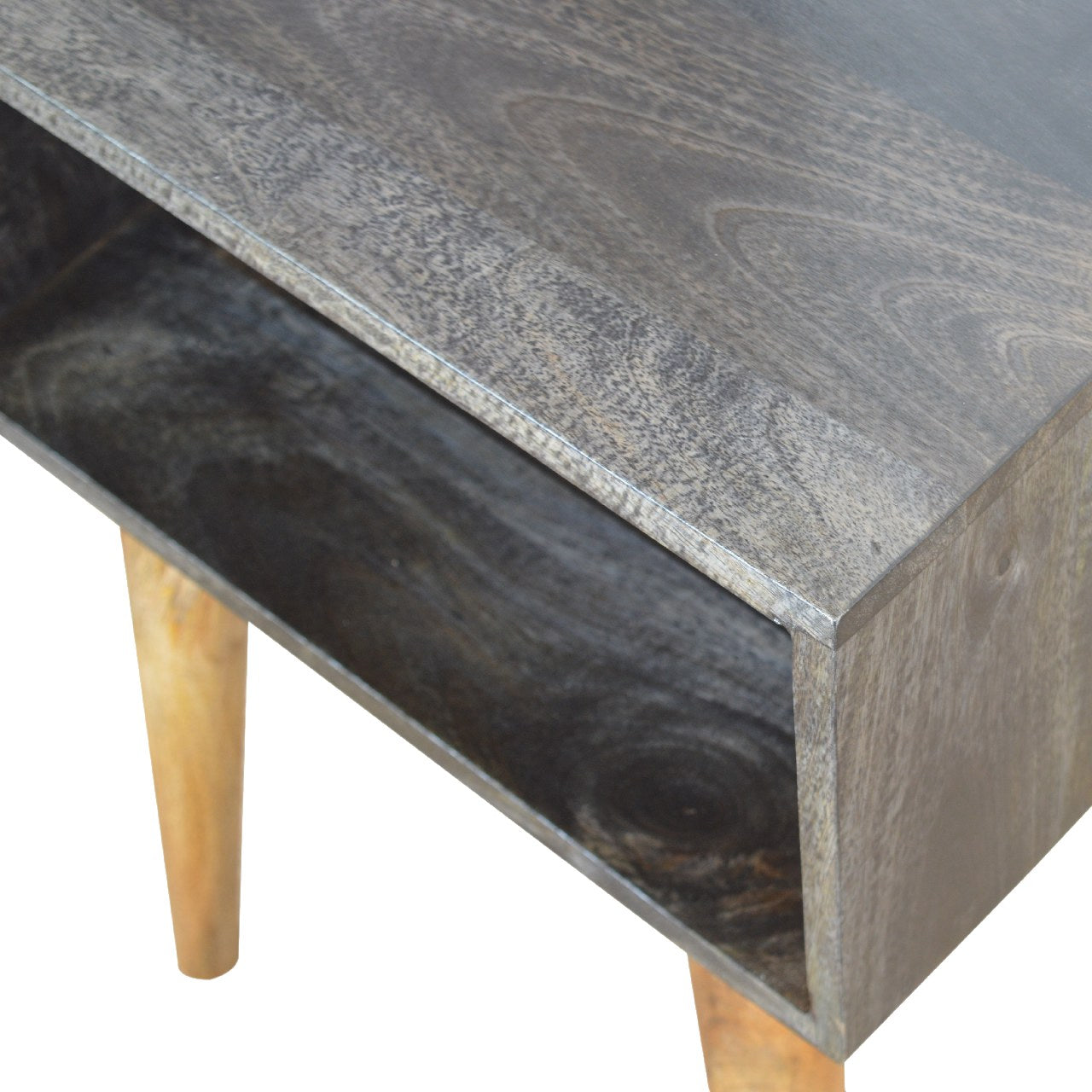 Table de chevet Carbon noir ouvert
