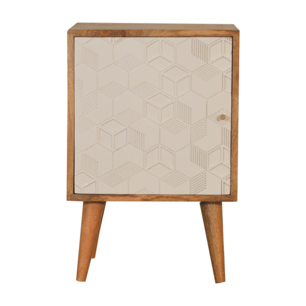 Table de chevet Acadia blanc porte