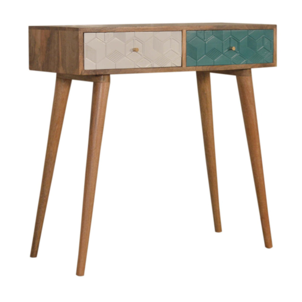 Console Acadia bleu canard & blanc