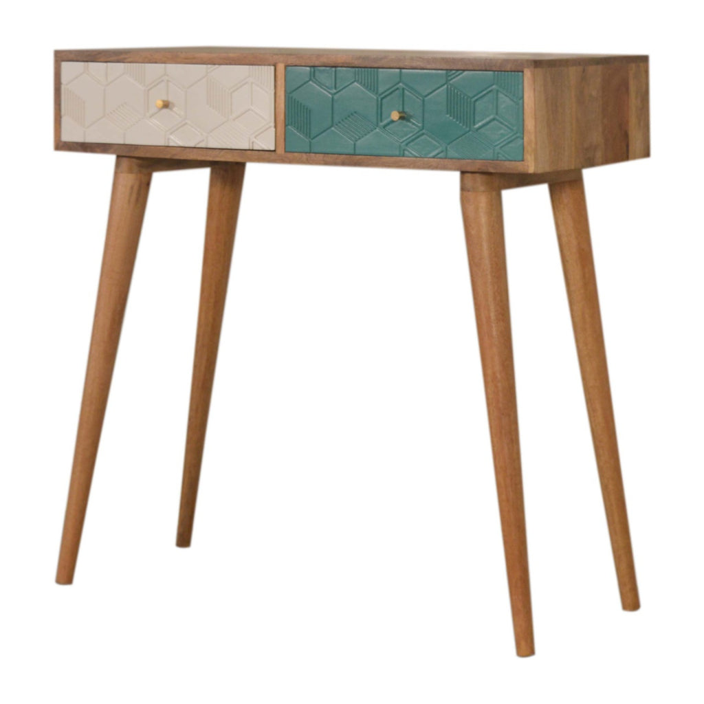Console Acadia bleu canard & blanc