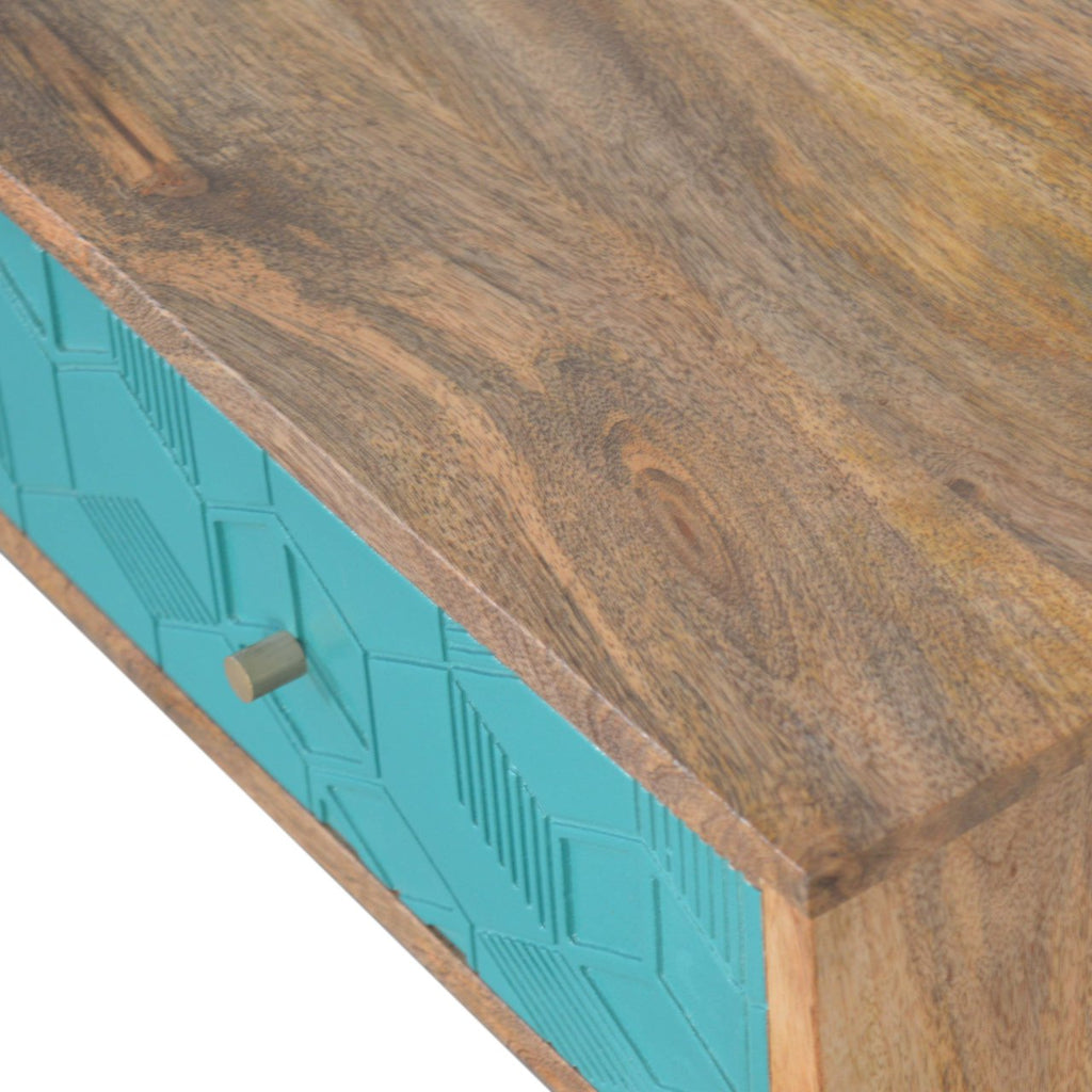 Console Acadia bleu canard & blanc