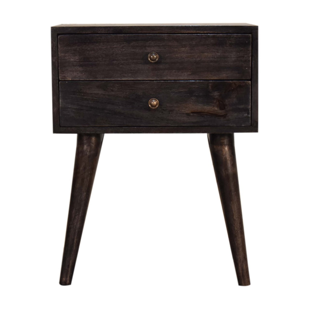 Table de chevet Ash noir moderne massif bois