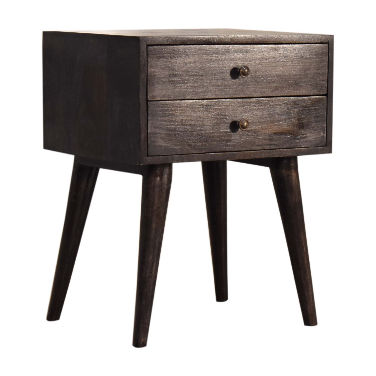 Table de chevet Ash noir moderne massif bois