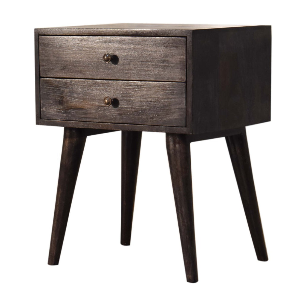 Table de chevet Ash noir moderne massif bois