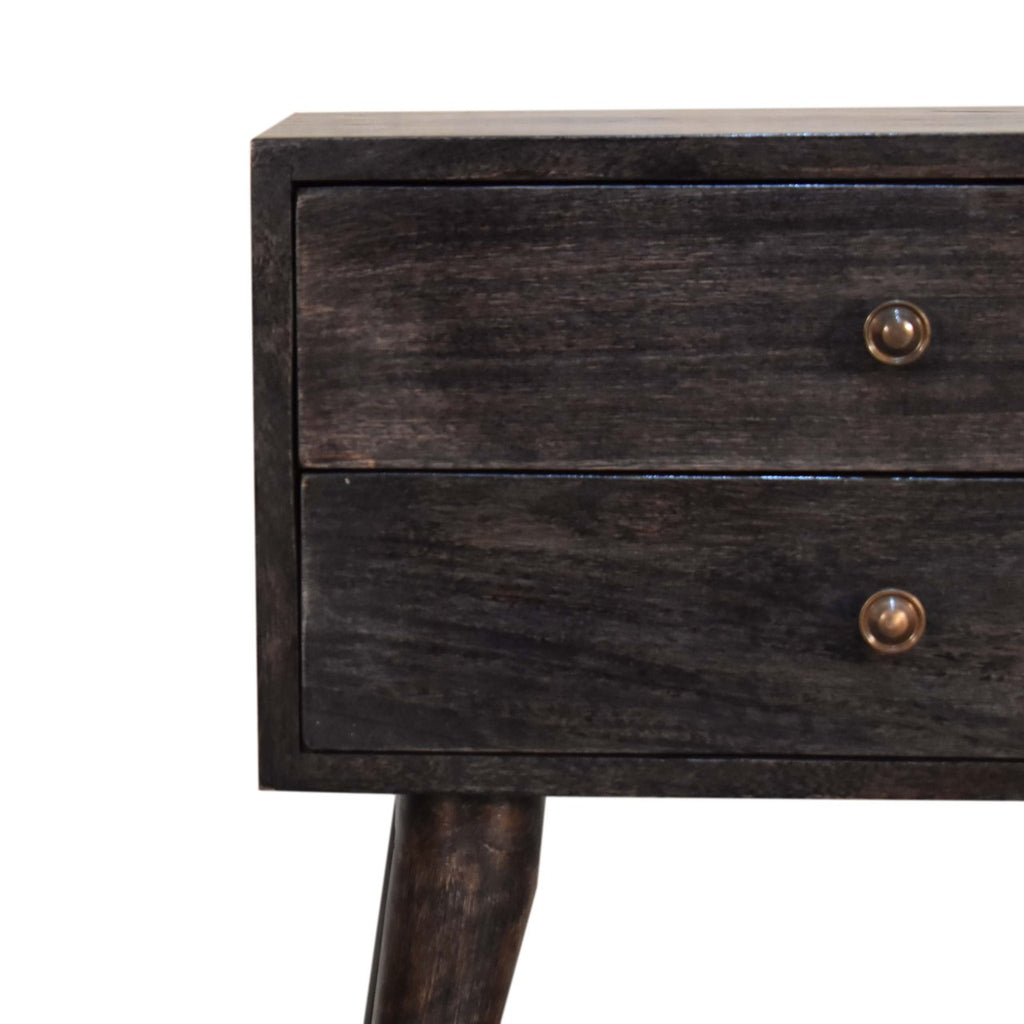Table de chevet Ash noir moderne massif bois