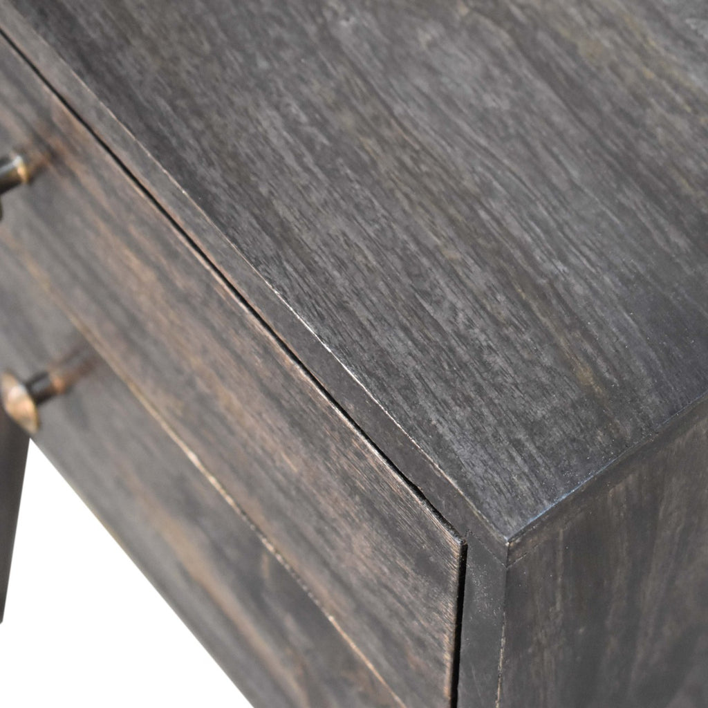 Table de chevet Ash noir moderne massif bois