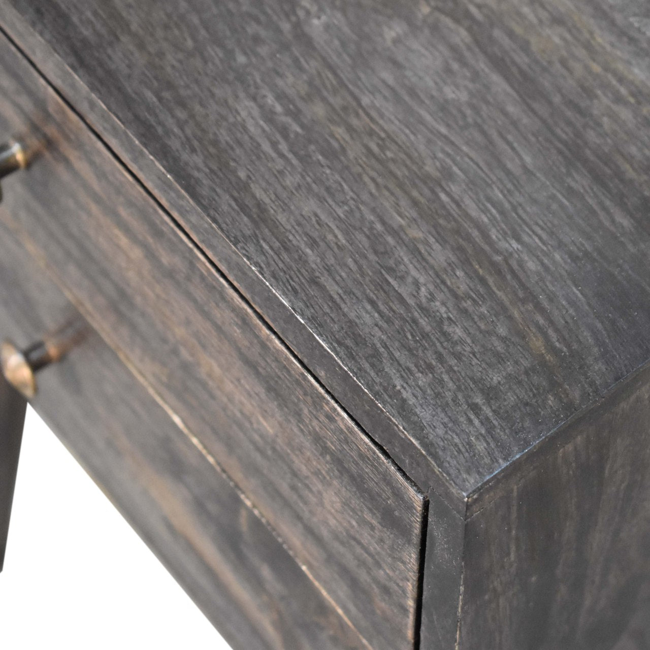 Table de chevet Ash noir moderne massif bois