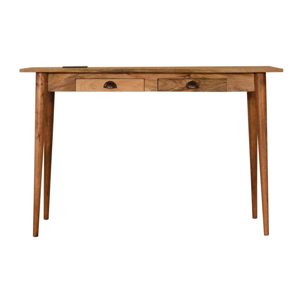 Bureau 2 Tiroirs Style Scandinave avec Passe-Câbles