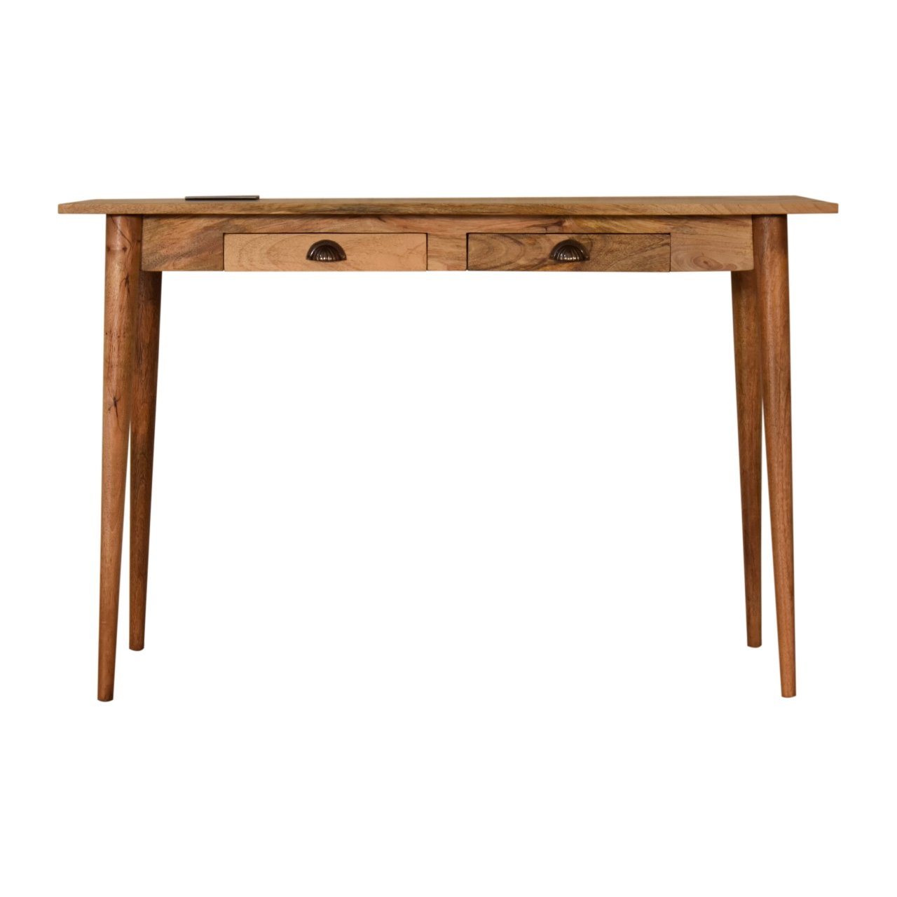 Bureau 2 Tiroirs Style Scandinave avec Passe-Câbles