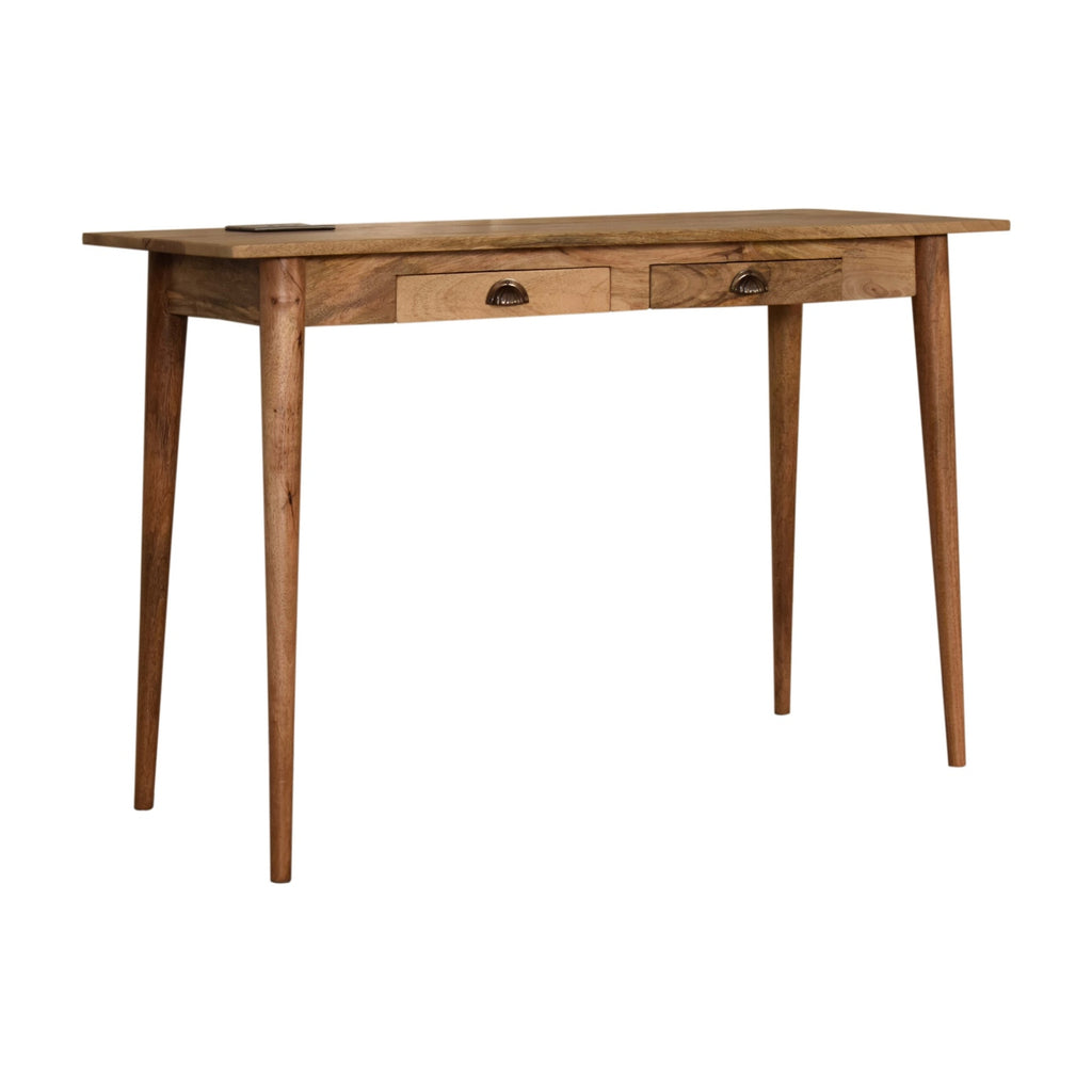 Bureau 2 Tiroirs Style Scandinave avec Passe-Câbles
