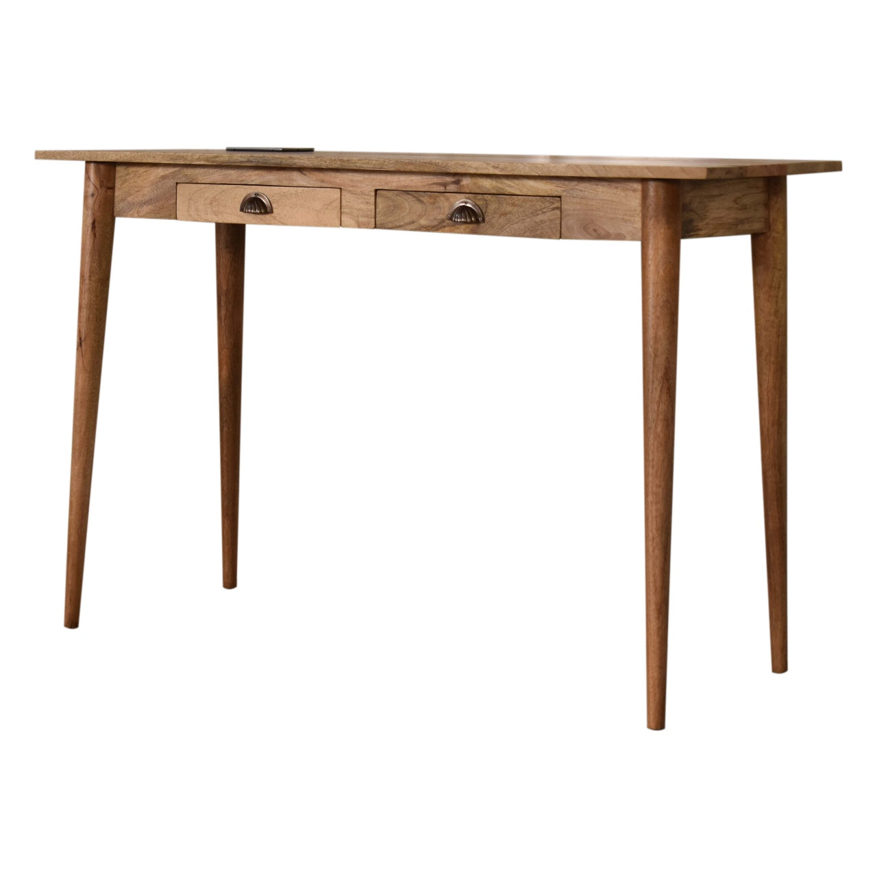 Bureau 2 Tiroirs Style Scandinave avec Passe-Câbles