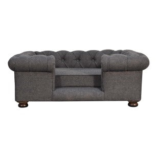 Couchage pour animal Battleship tweed capitonné
