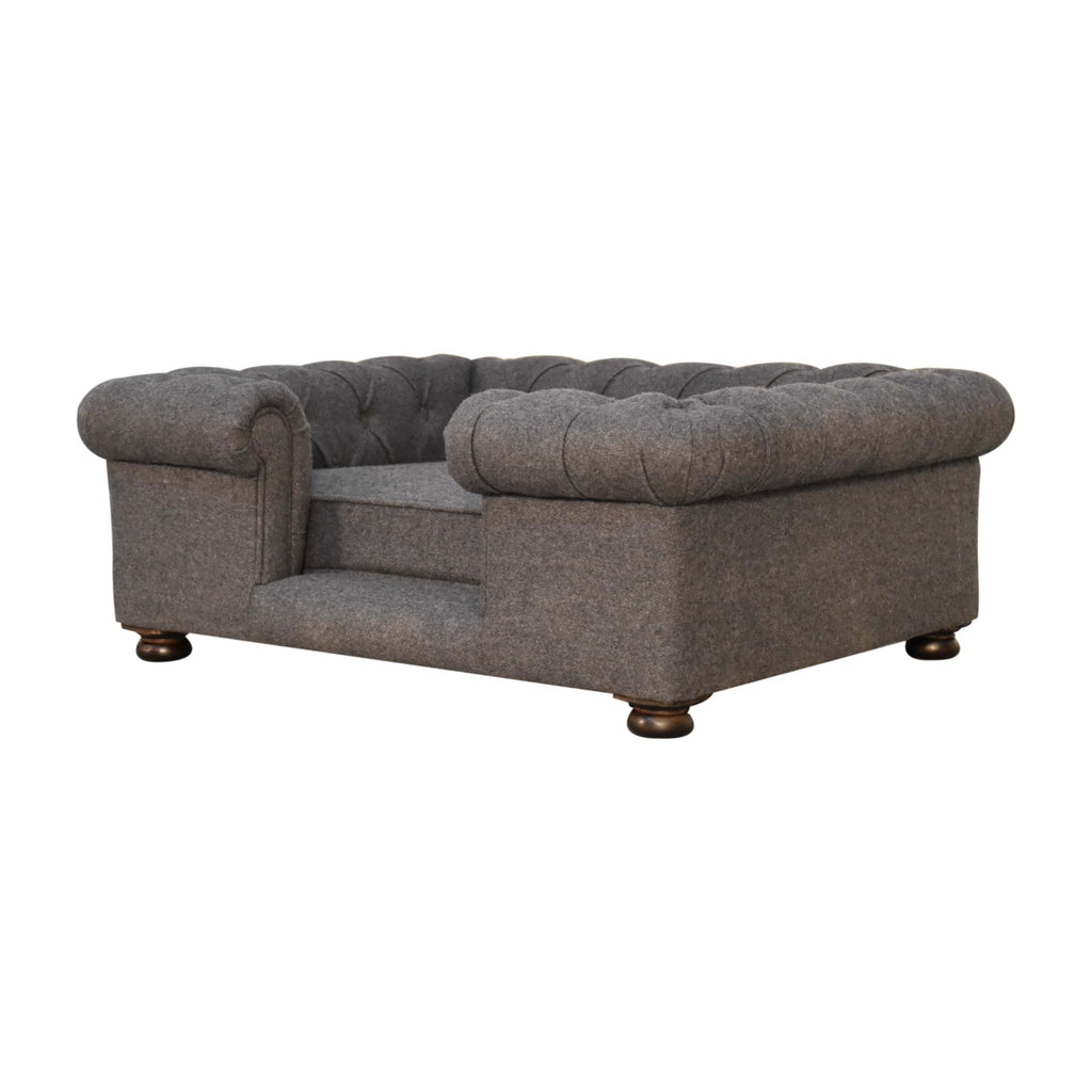 Couchage pour animal Battleship tweed capitonné