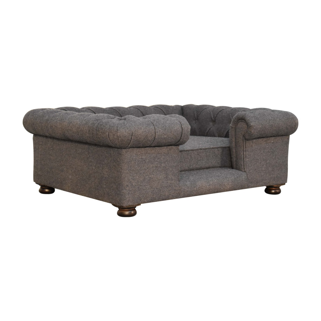 Couchage pour animal Battleship tweed capitonné