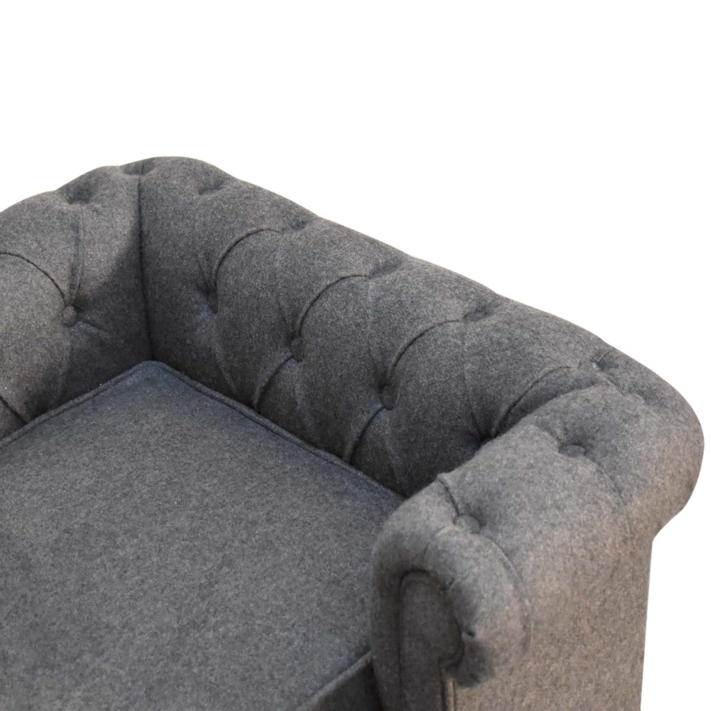 Couchage pour animal Battleship tweed capitonné