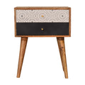 Table de chevet noir à motifs