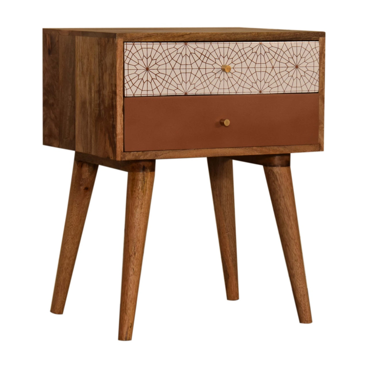 Table de chevet Rouge Brique à motifs