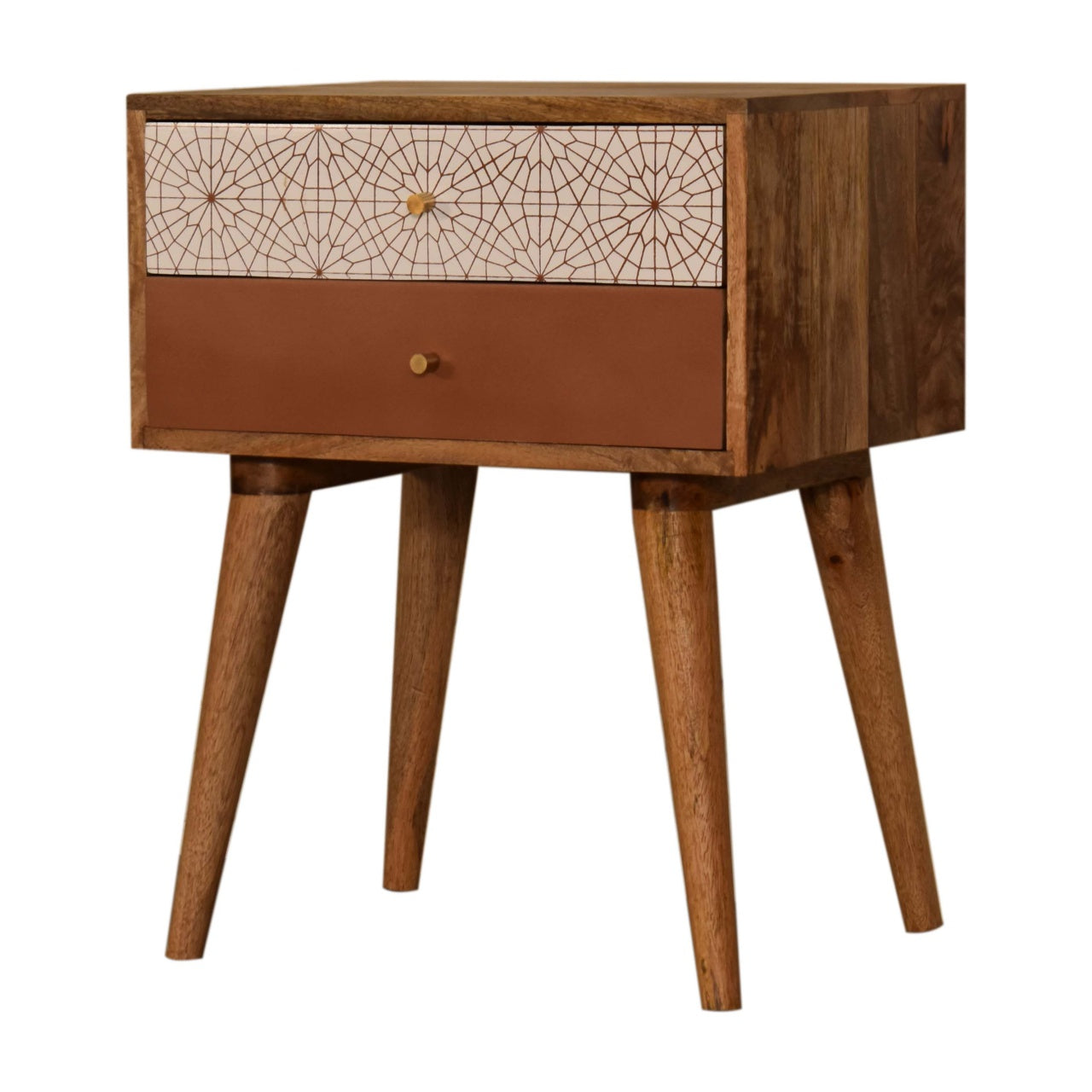 Table de chevet Rouge Brique à motifs