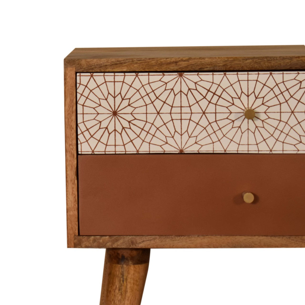 Table de chevet Rouge Brique à motifs
