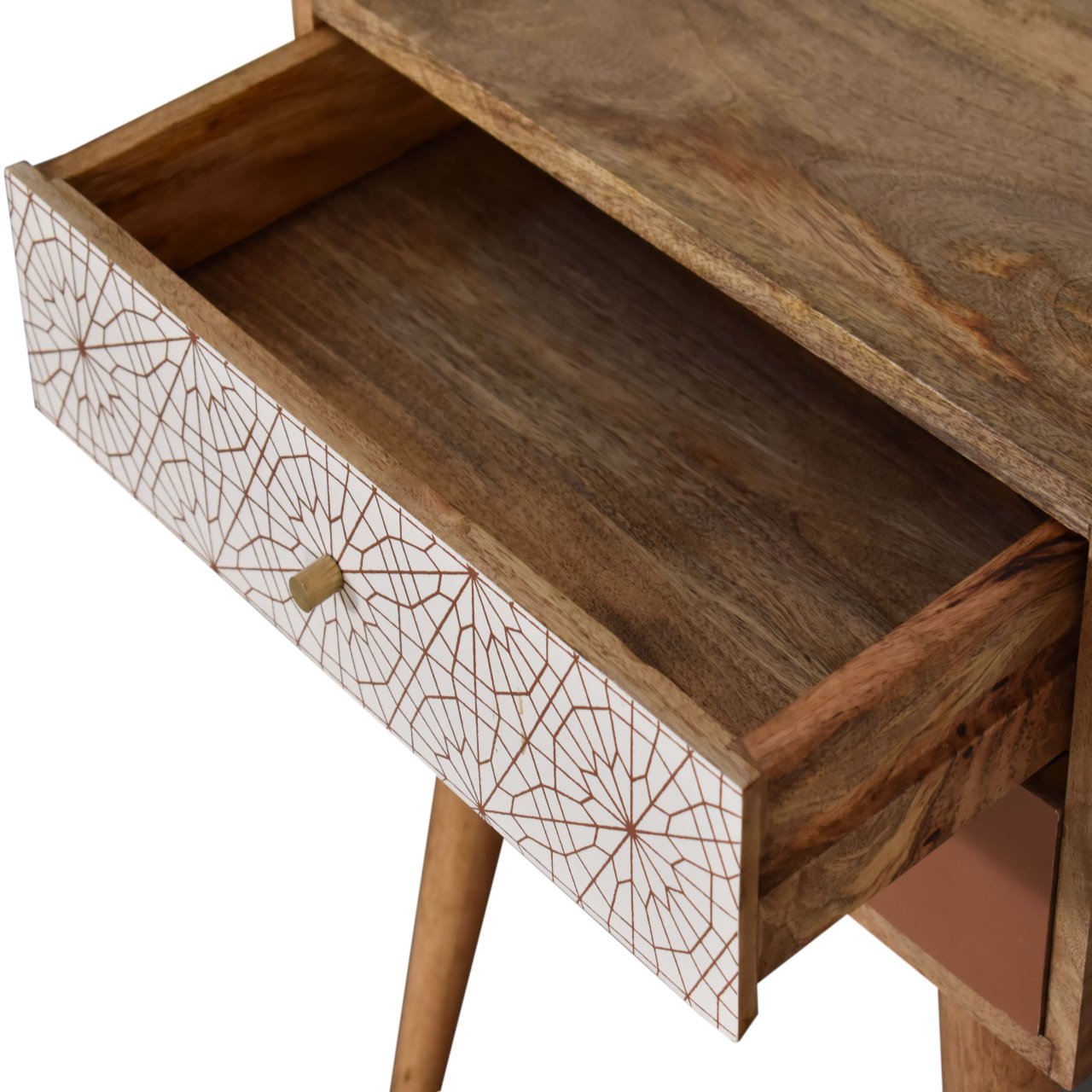 Table de chevet Rouge Brique à motifs
