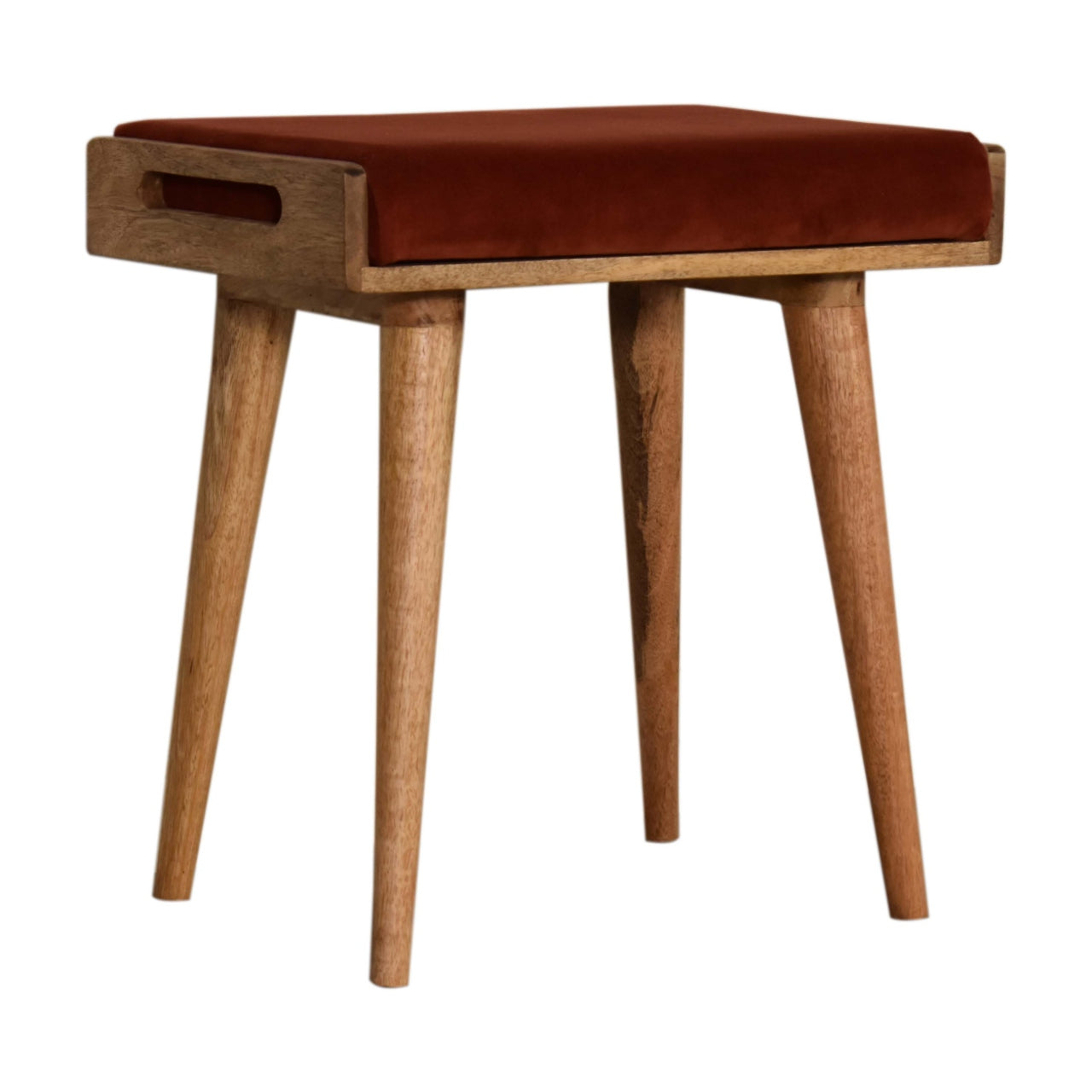 Repose-pieds Rouge Brique velours Tray