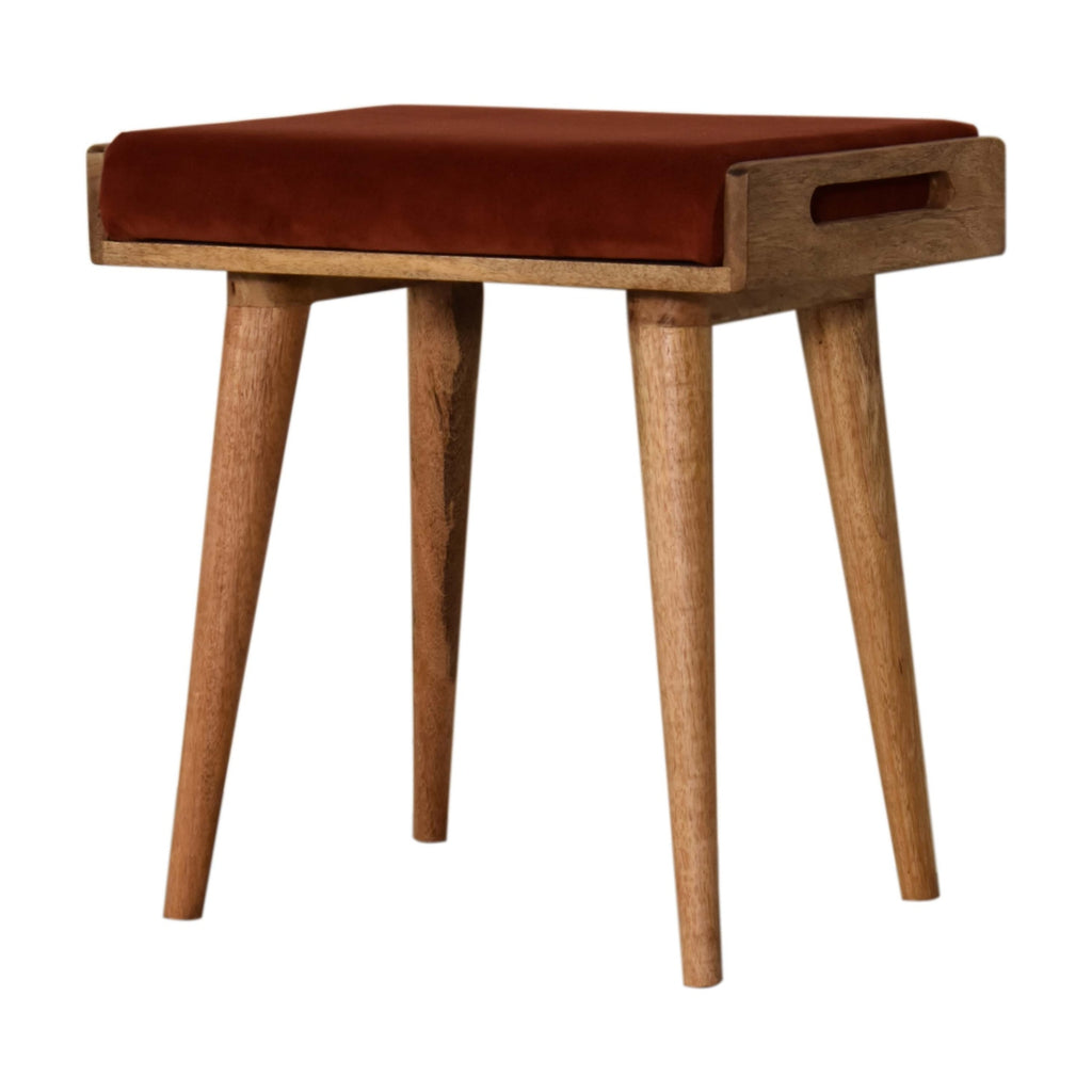 Repose-pieds Rouge Brique velours Tray