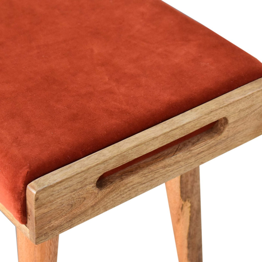 Repose-pieds Rouge Brique velours Tray