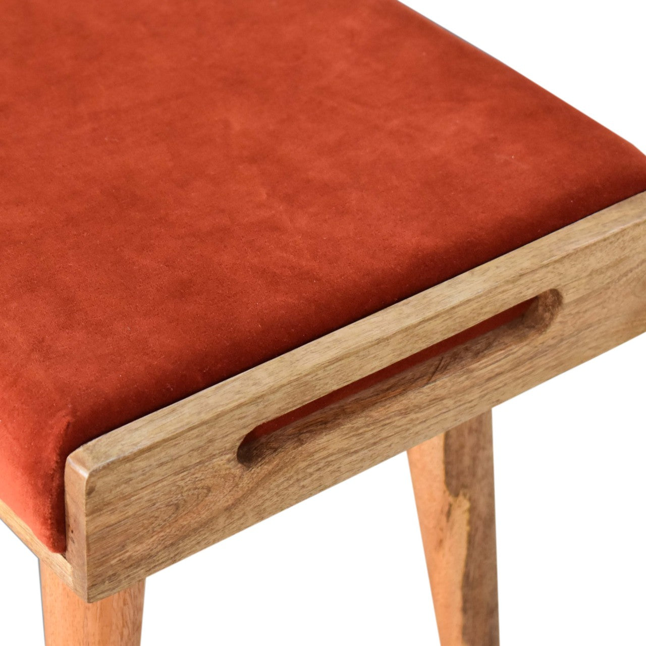 Repose-pieds Rouge Brique velours Tray