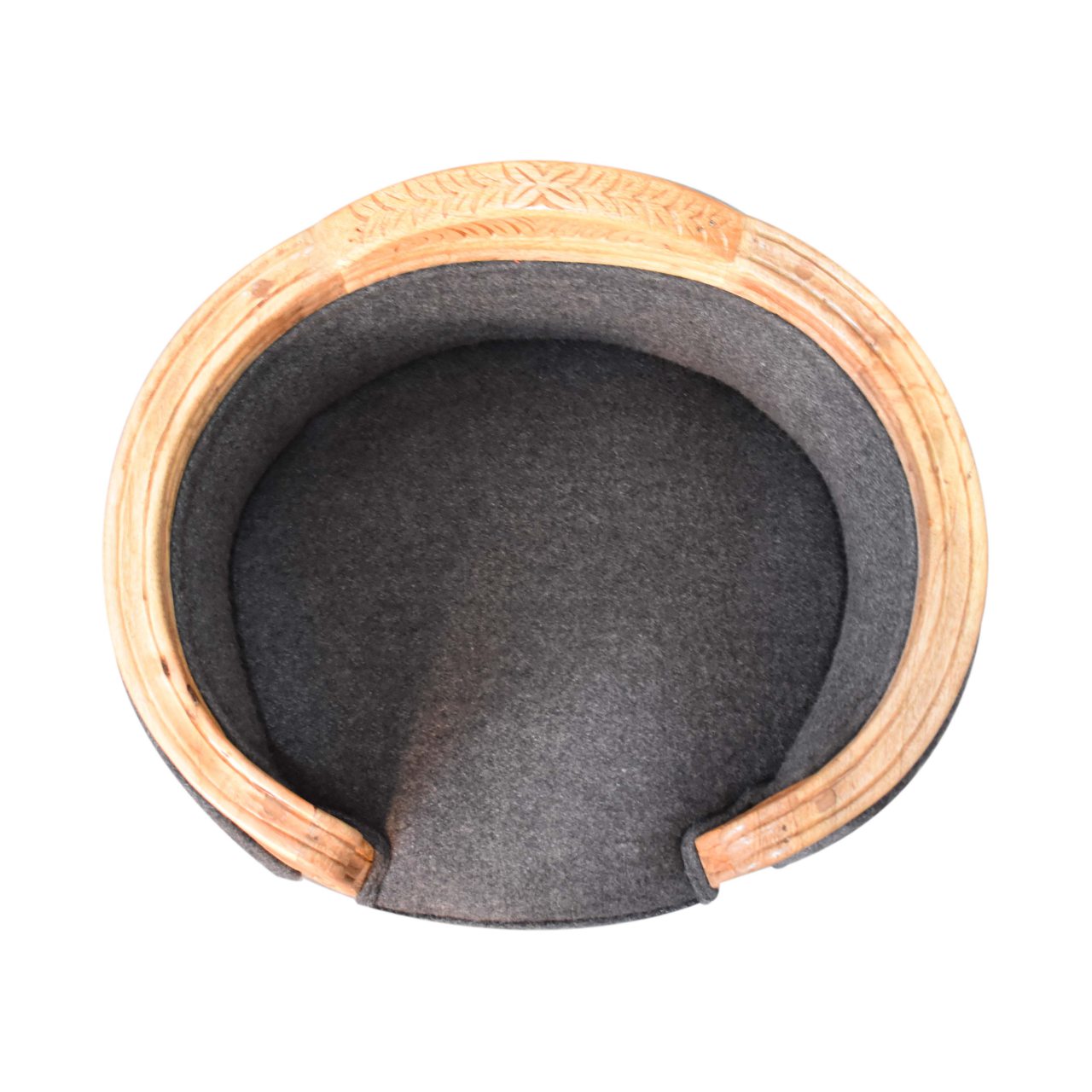 Couchage pour animal sculpté Battleship tweed