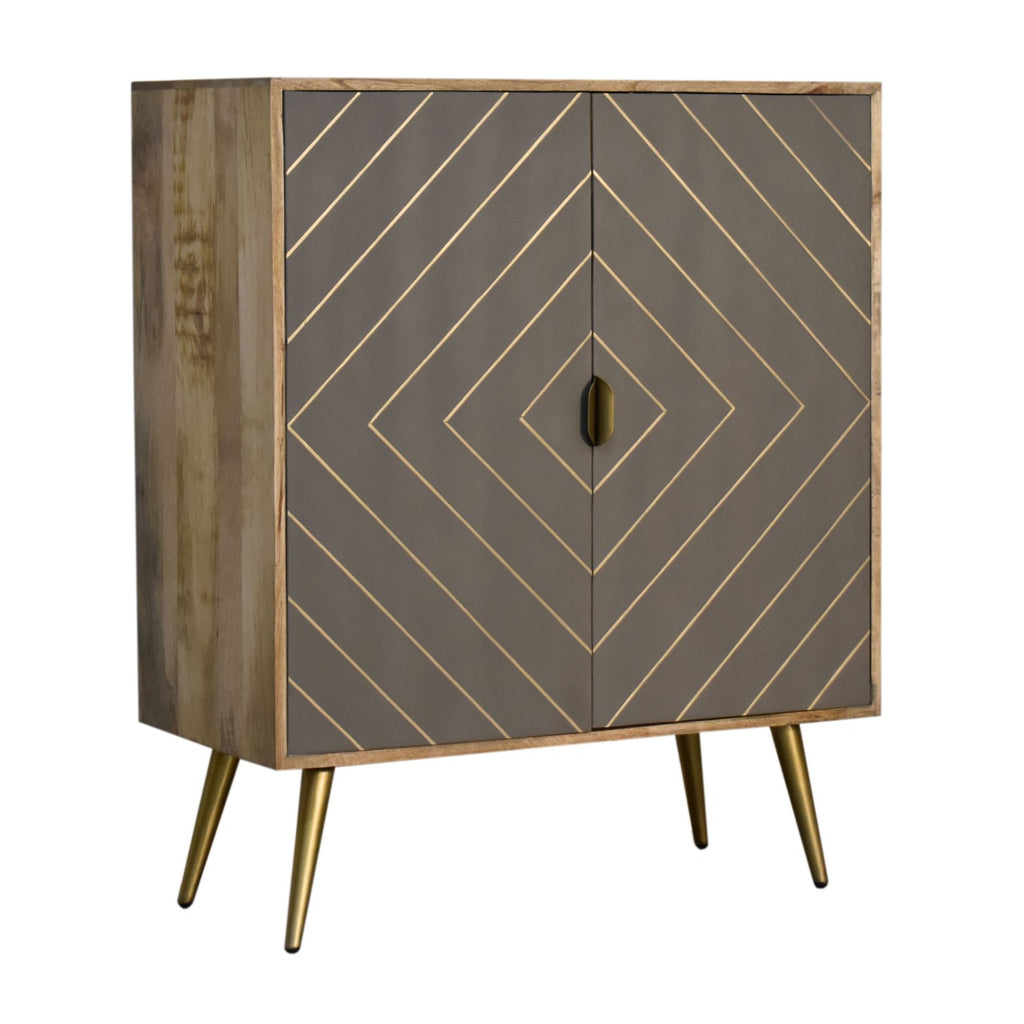 Buffet ciment laiton marqueté