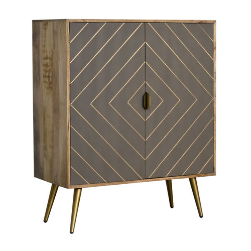 Buffet ciment laiton marqueté