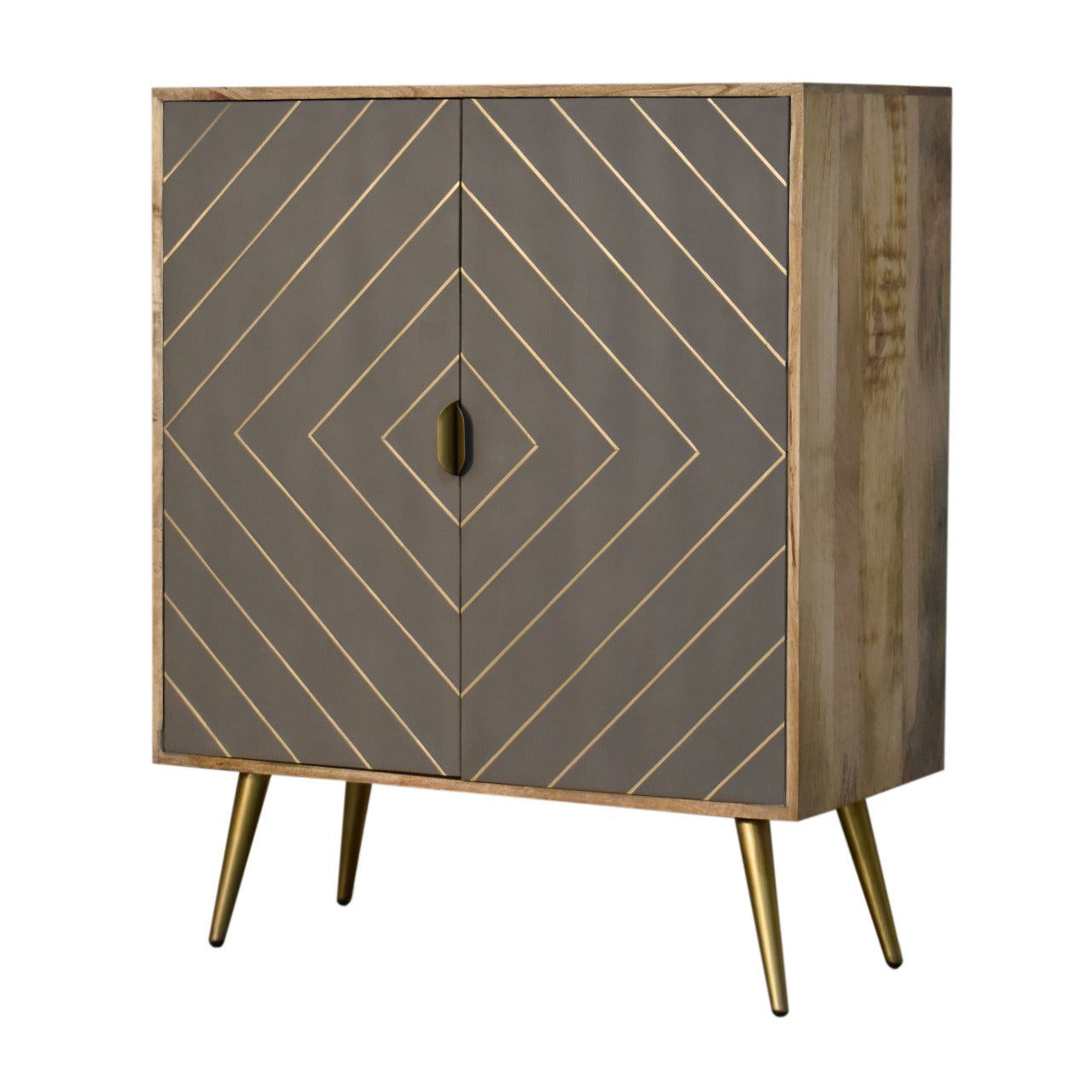 Buffet ciment laiton marqueté