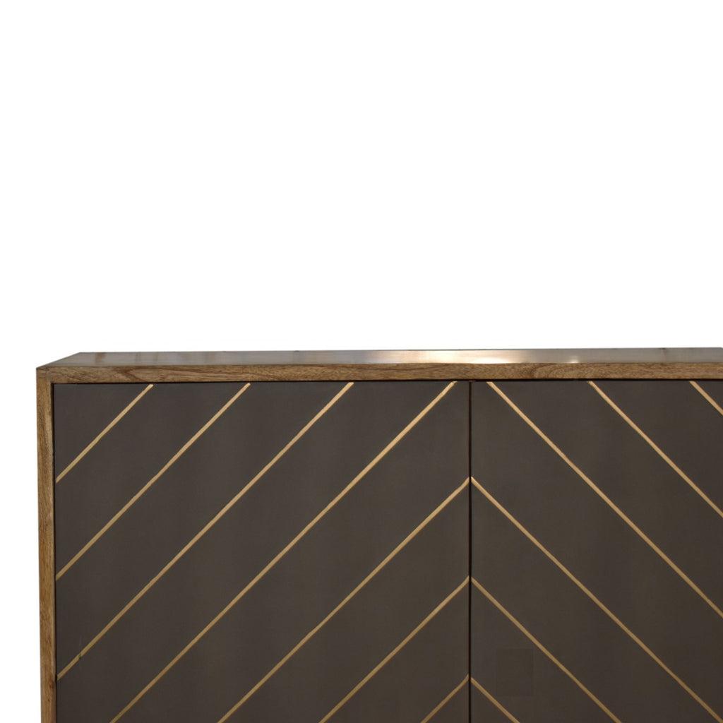 Buffet ciment laiton marqueté
