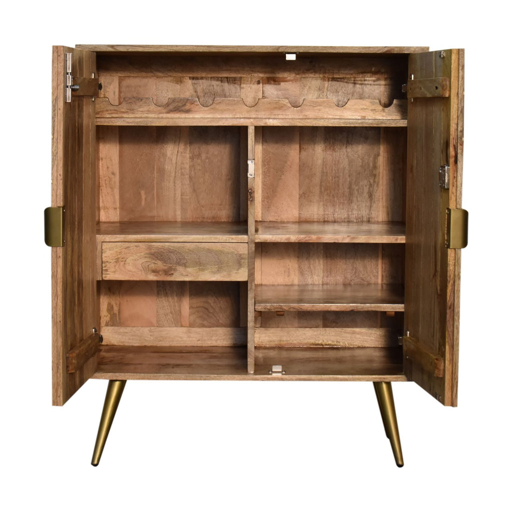 Buffet ciment laiton marqueté
