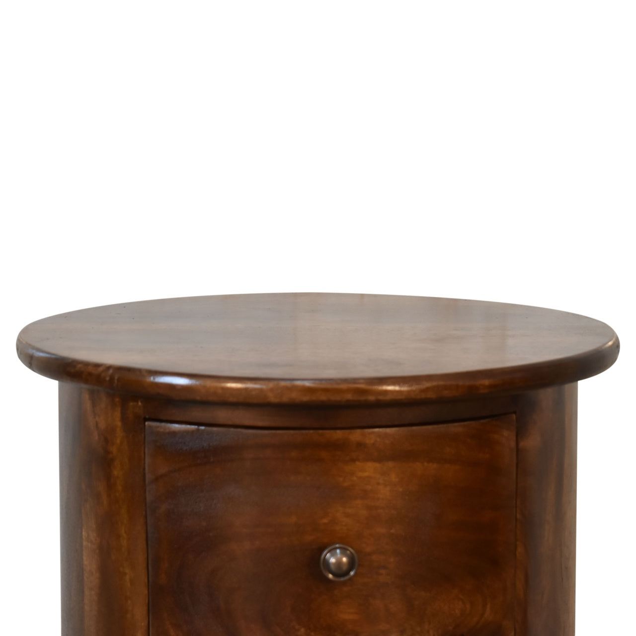 Commode Tambour Ronde 3 Tiroirs Châtaigne