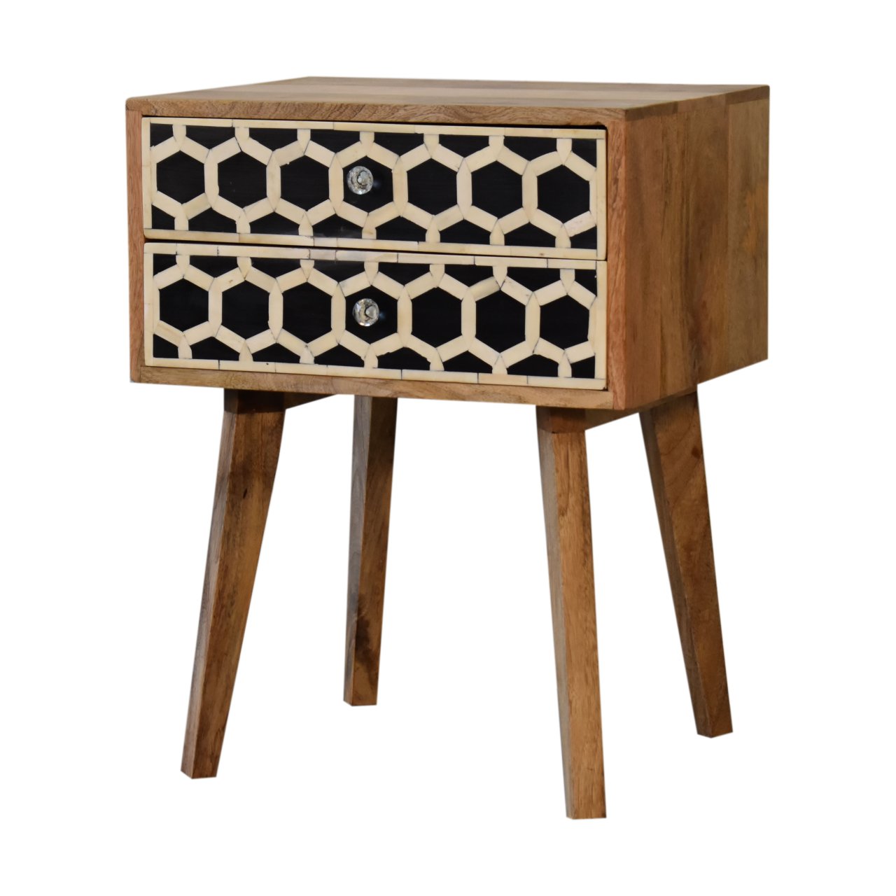 Table de chevet Bone marqueté Scandi