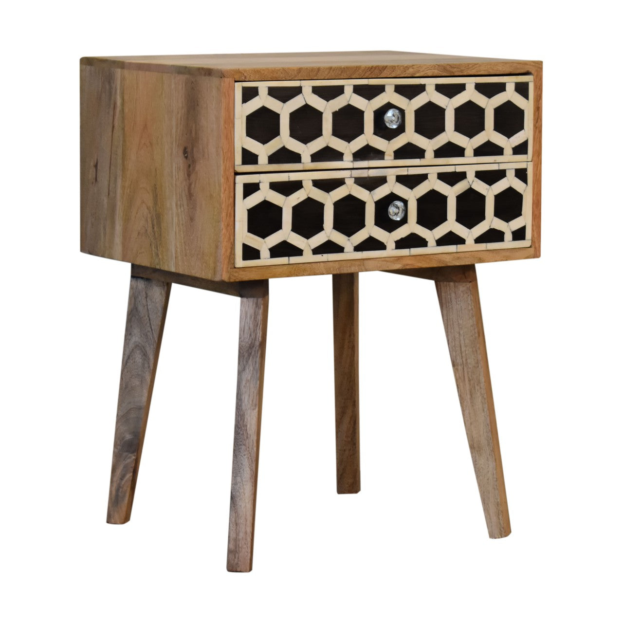 Table de chevet Bone marqueté Scandi