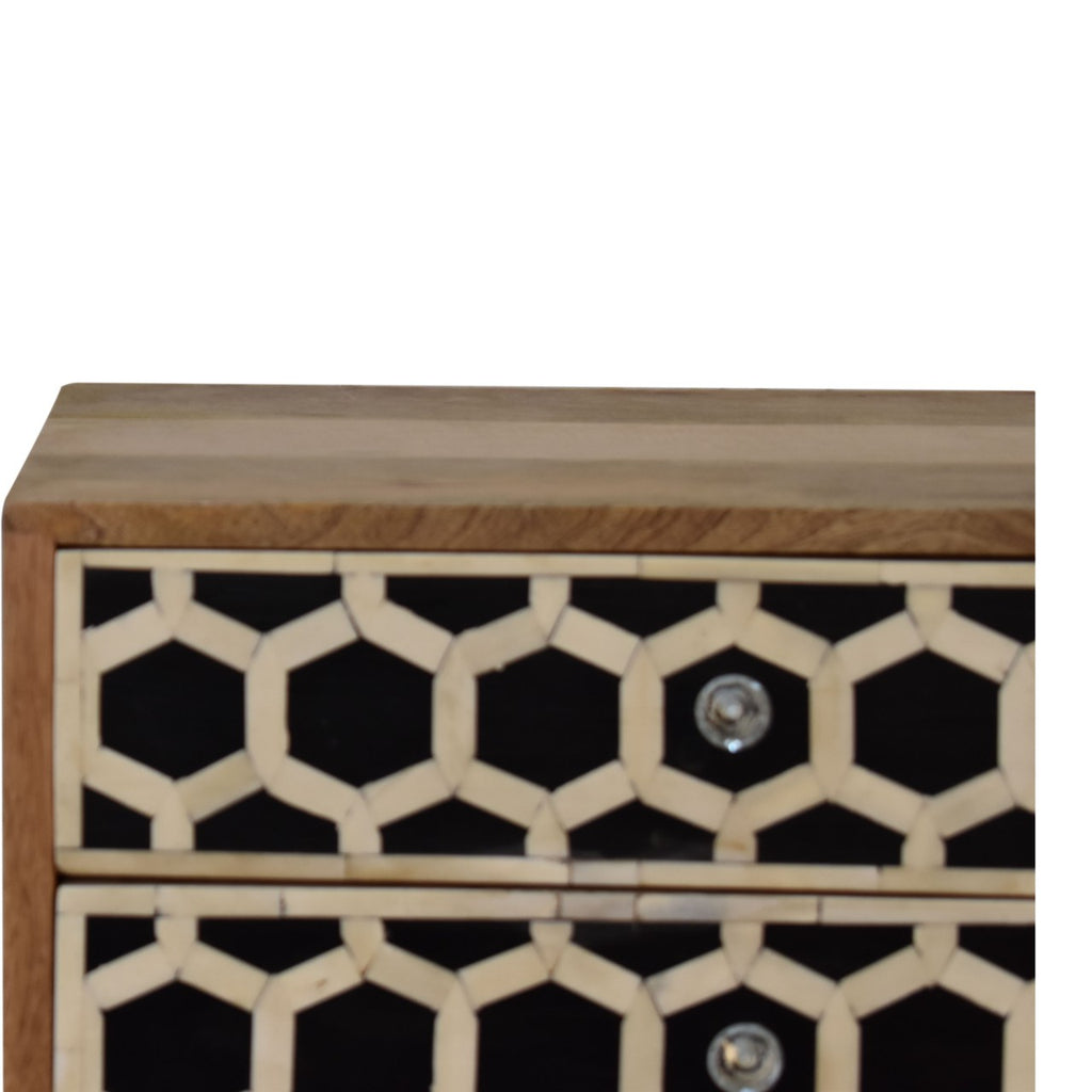 Table de chevet Bone marqueté Scandi